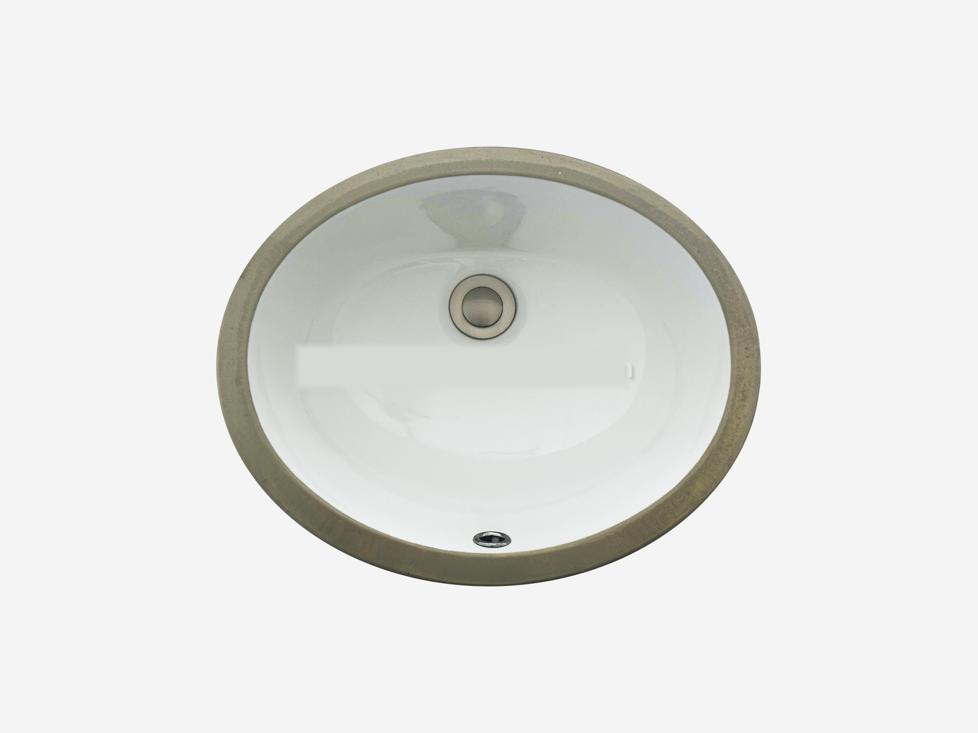1512 Undermount Oval Bathroom Sink – White Porcelain Ceramic with Overflow