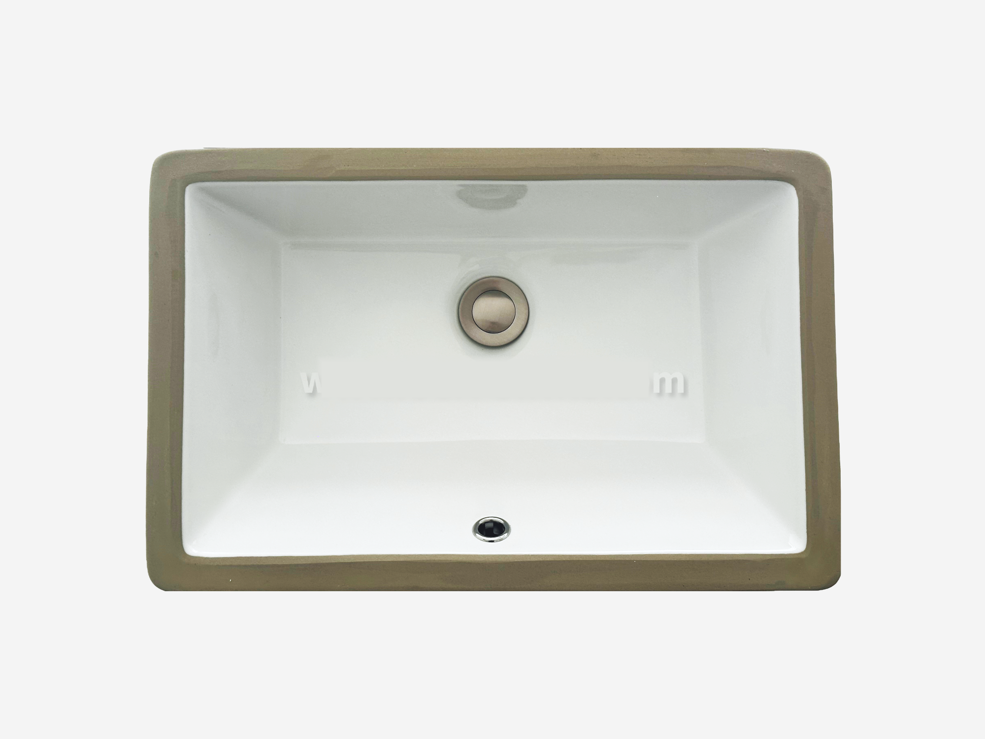 1714 Undermount Oval Bathroom Sink – White Porcelain Ceramic with Overflow
