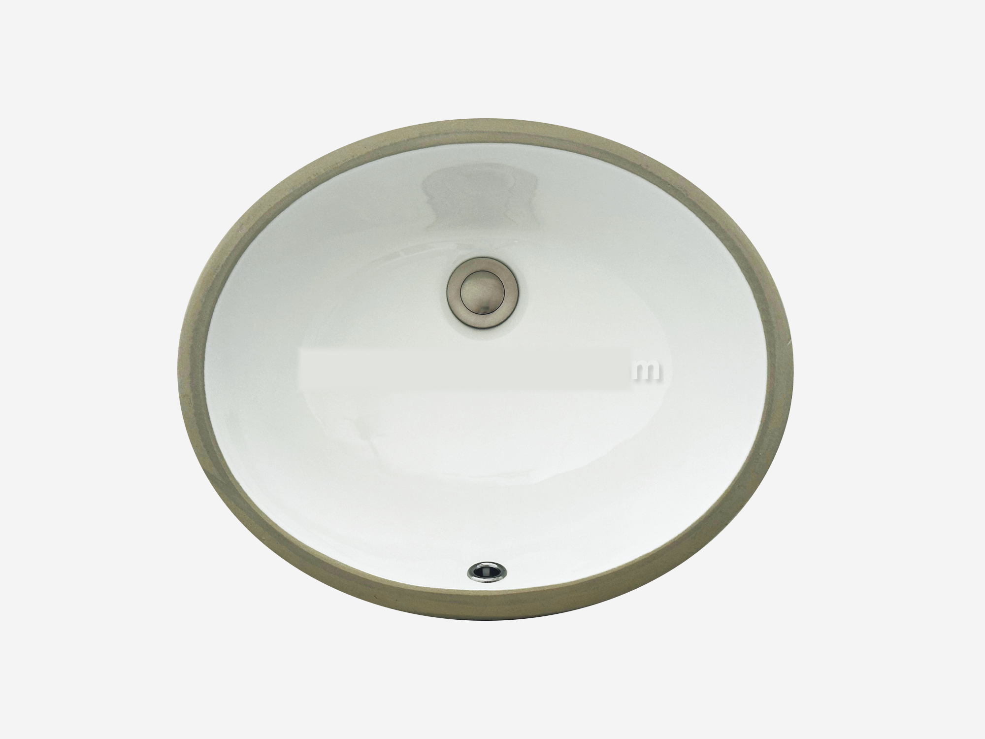 1613 Undermount Oval Bathroom Sink – White Porcelain Ceramic with Overflow