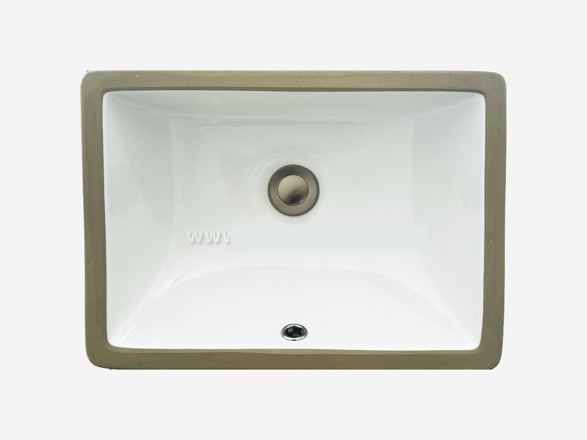 1811 Undermount Rectangular Bathroom Sink – White Porcelain Ceramic with Overflow