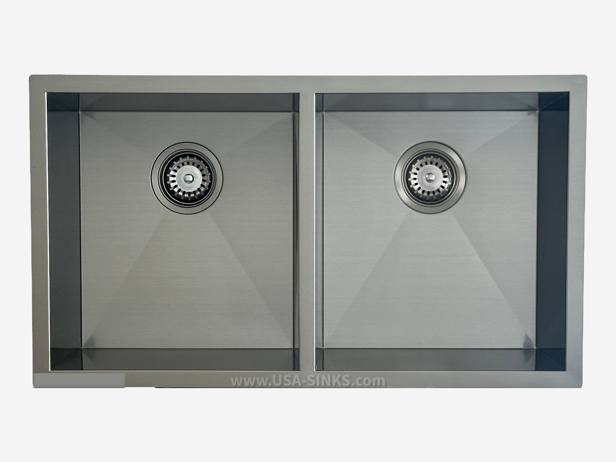 32" x 18" Zero Radius Undermount Double Bowl, 18-Gauge Stainless Steel Sink