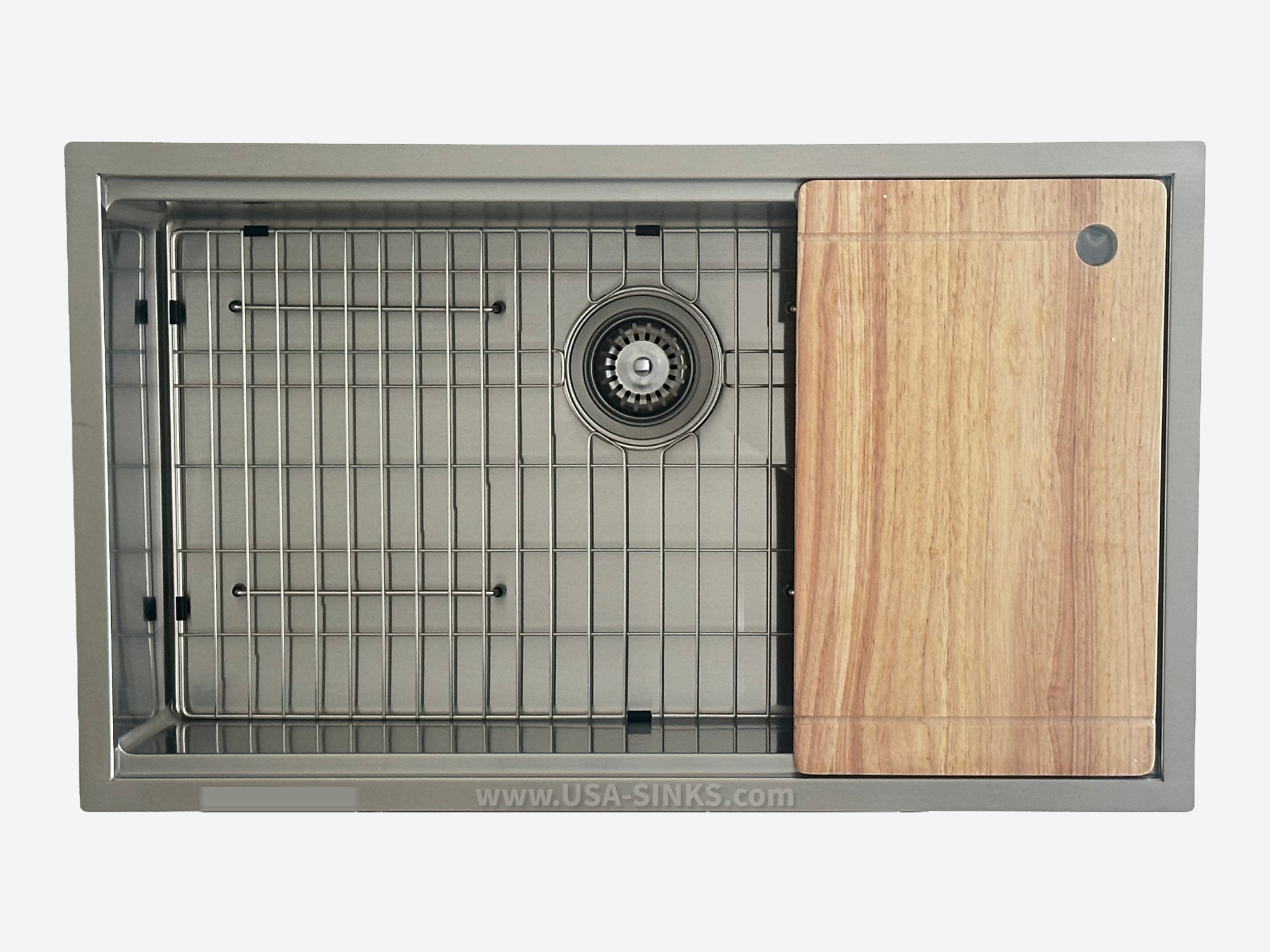 32" x 19" Undermount Workstation Single Bowl Sink, 10mm Radius Corners, 18-Gauge Stainless Steel