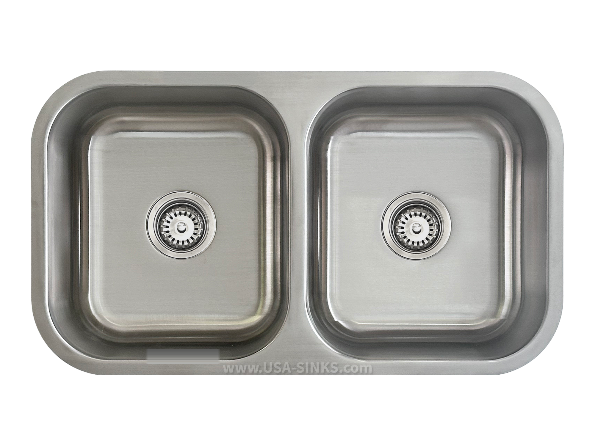 33" x 19" 50/50 Undermount Double Bowl, 18-Gauge Stainless Steel Sink