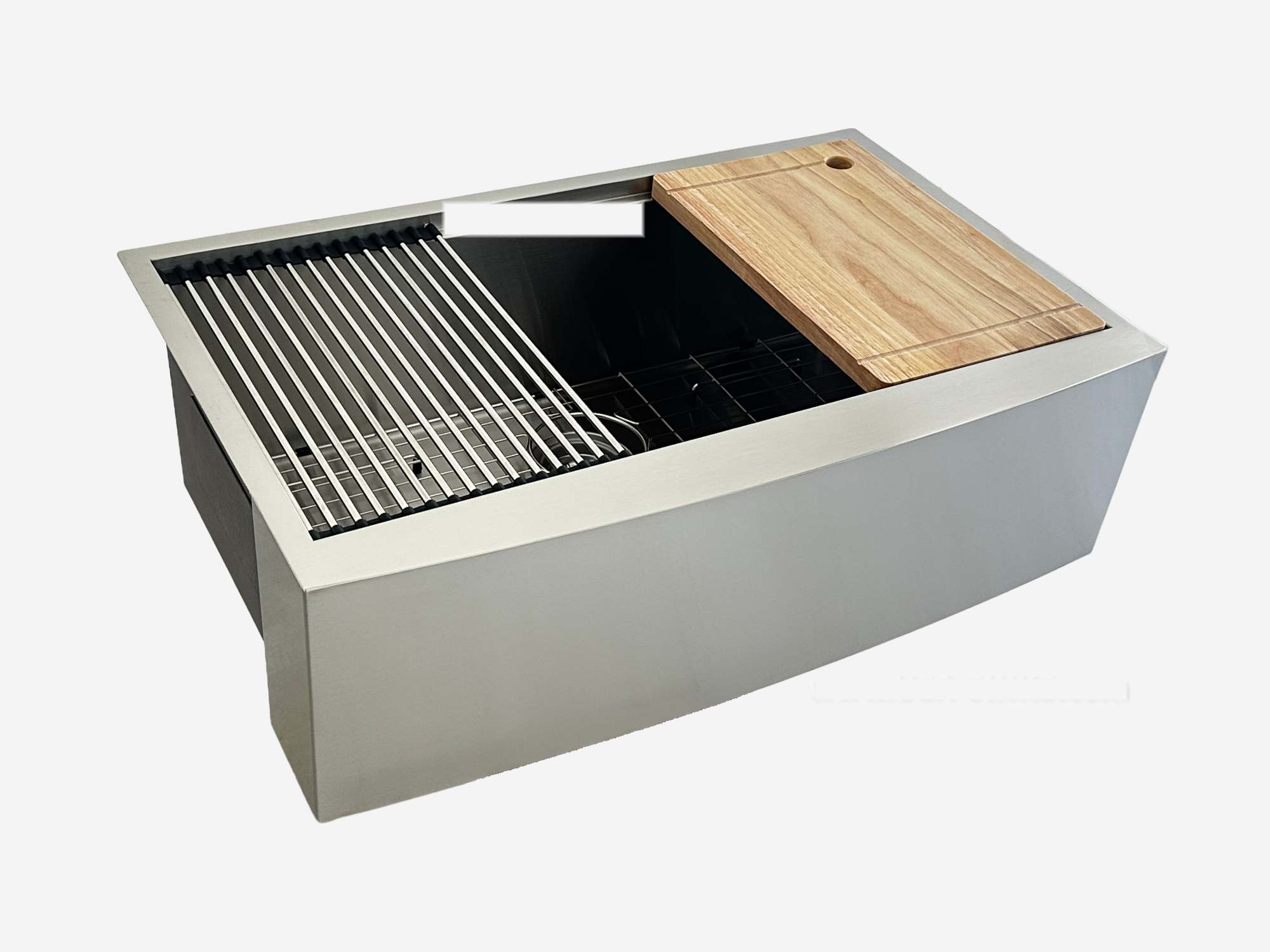 33" x 21" Farmhouse Workstation Undermount Single Bowl, 10mm Radius, 18-Gauge Stainless Steel Sink