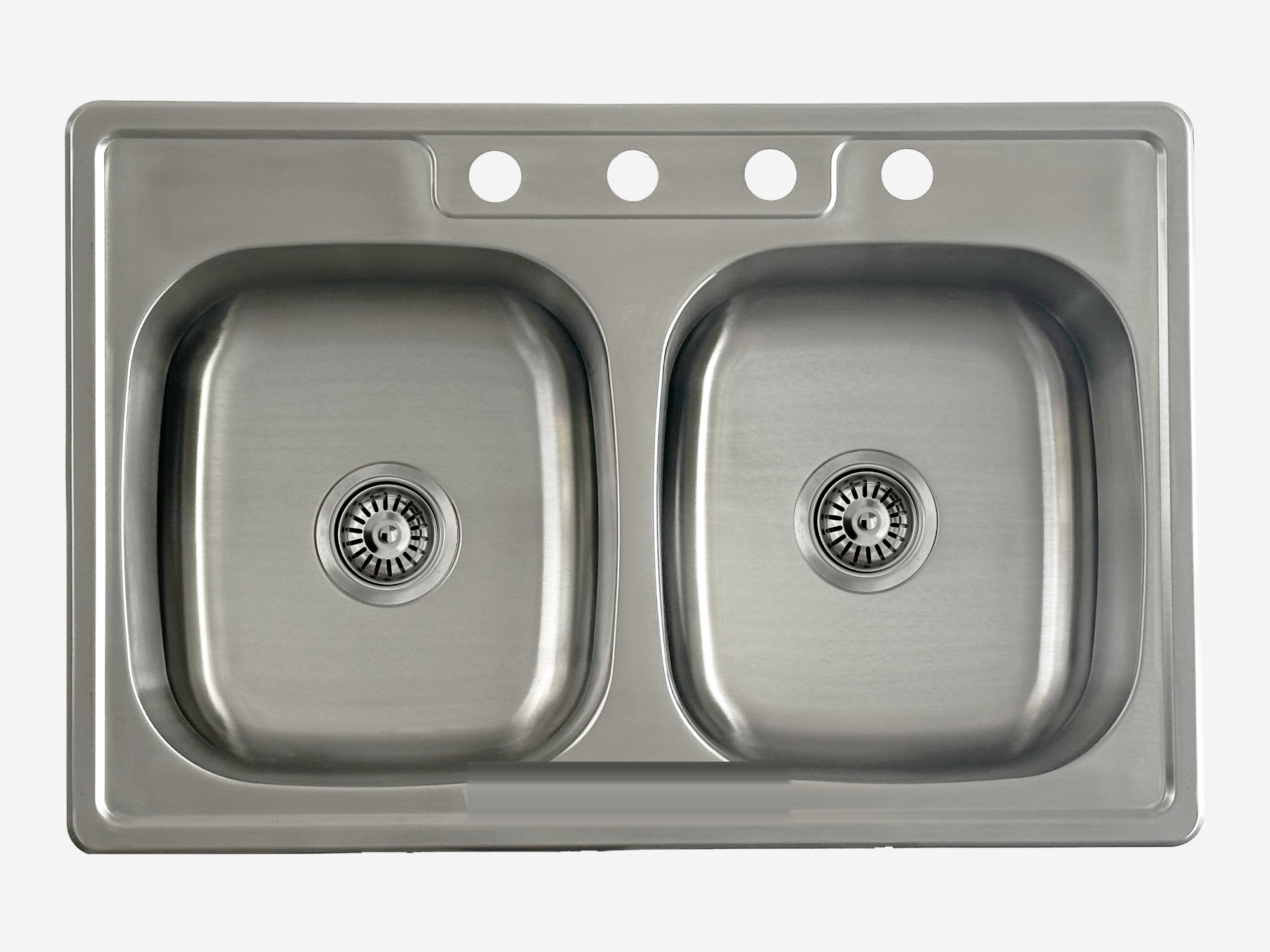 33" x 22" Drop-in Double Bowl, 20-Gauge Stainless Steel Sink