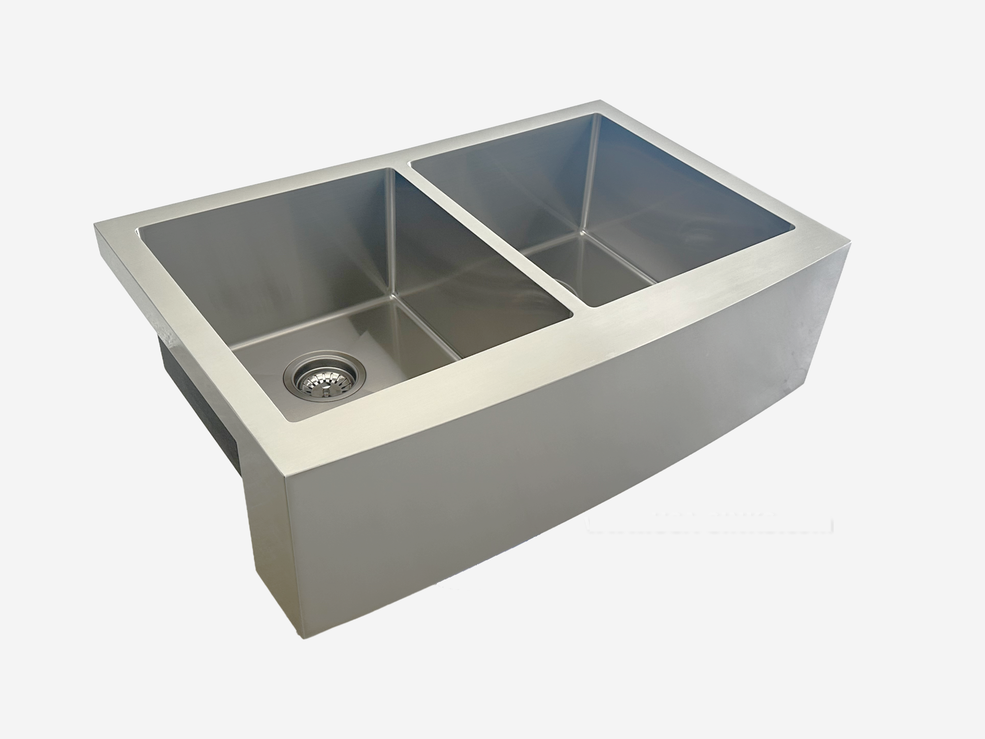 33" x 22" Farmhouse Undermount Double Bowl, 10mm Radius, 18-Gauge Stainless Steel Sink