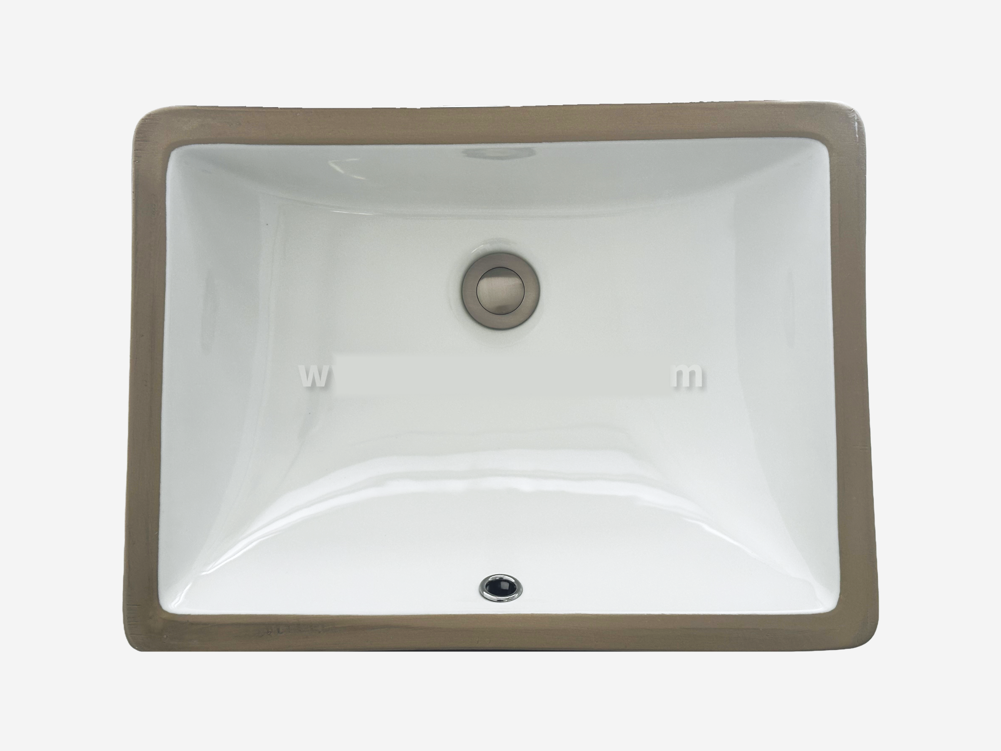 1813 Undermount Rectangular Bathroom Sink – White Porcelain Ceramic with Overflow